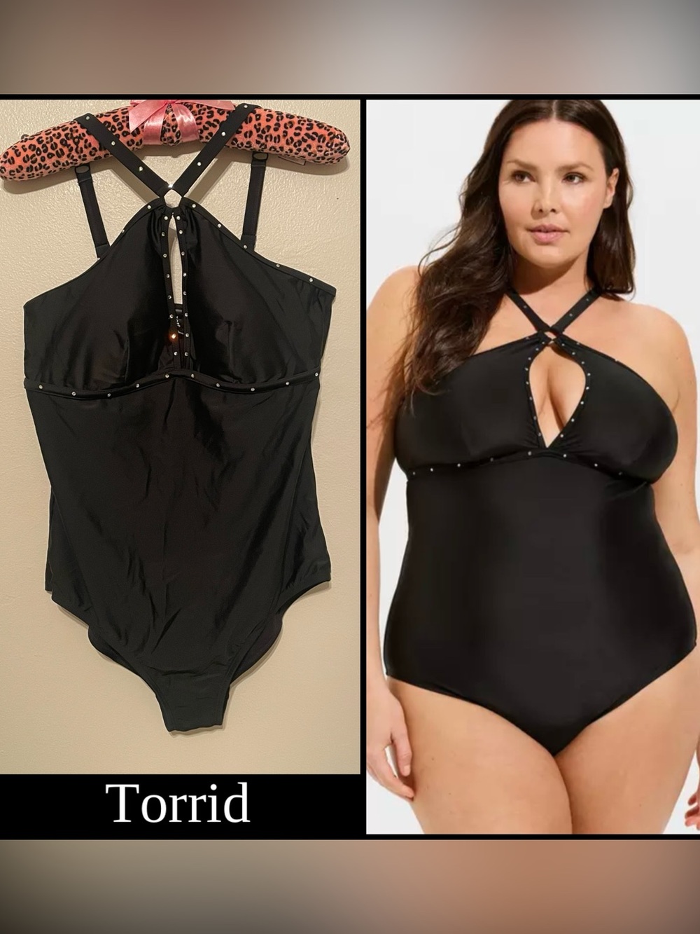 Torrid Wireless Halter Rhinestone Swimsuit Sz. 1X
